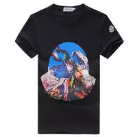 moncler cotton jersey t-shirt imprime peak black